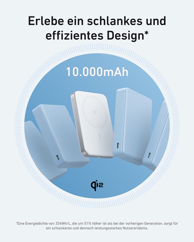 Anker MagGo weiß | Powerbank | Kabelloses Laden mit 15W 