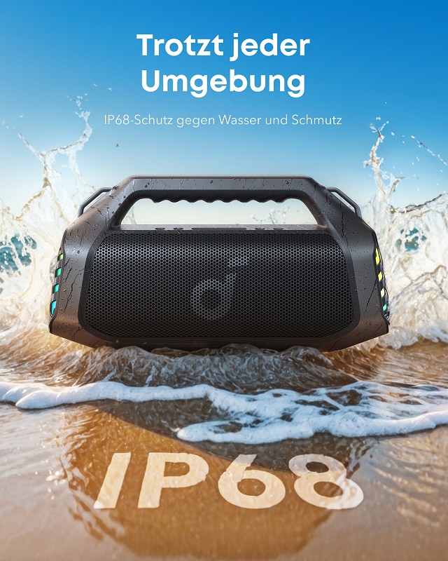 Soundcore Boom 2 Pro schwarz | tragbarer Bluetoothspeaker | 140 Watt | 